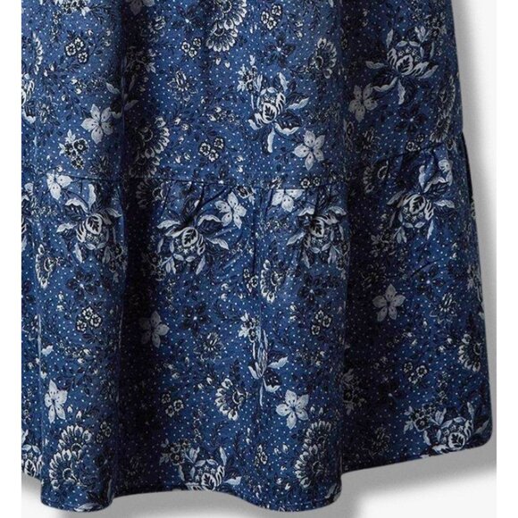 NWT Torrid 1 Mini Chambray Puff Sleeve Smocked Dress 1X 14 16 - Picture 8 of 12